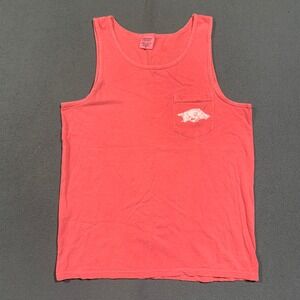 Comfort Colors Tank Top Mens Medium Arkansas Razorbacks Pocket Hogs